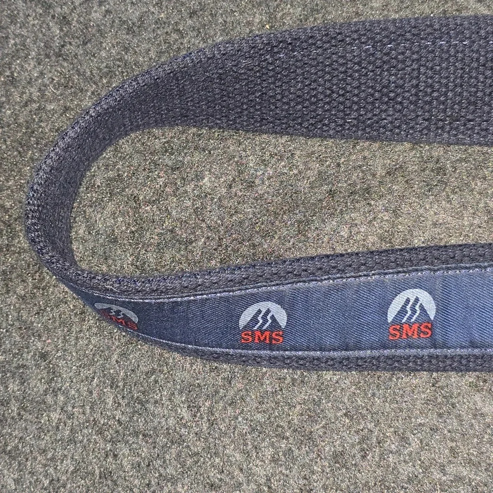 Vineyard Vines Belt Mens Size 30 Blue SMS Logo‎ Ribbon Leather Brass Buckle USA
